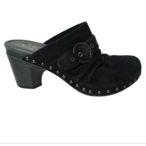 DANSKO NADINE CLOGS BLACK SUEDE SIZE 39